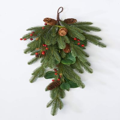 Worth Imports 30" Spruce Pine Cone Berry Teardrop