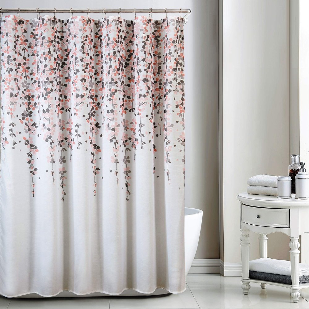 Daniel's Bath & Beyond Peach Shower Curtain Fall Flower
