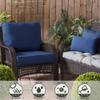 Greendale Home Fashions Outdoor 17-inch Square Decorative Throw Pillow, 2-Pack, Midnight view 4