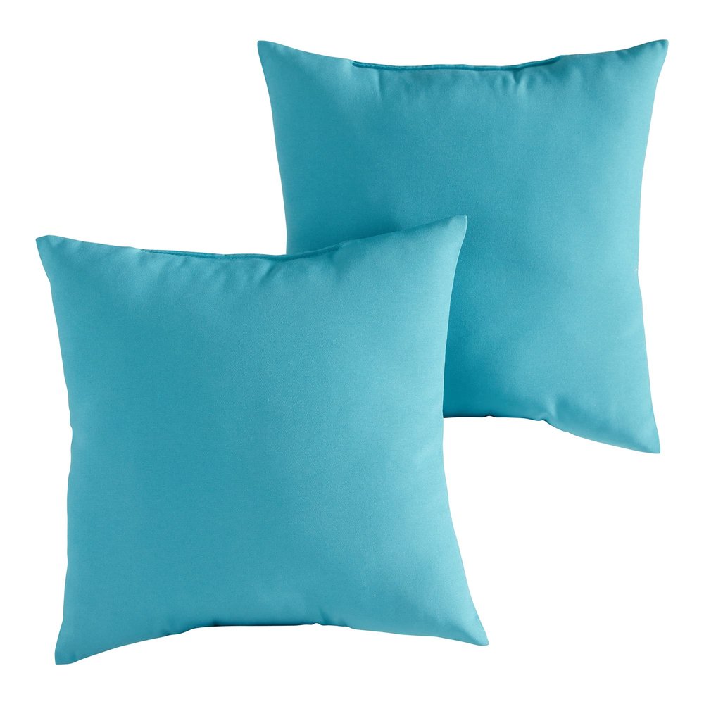Greendale Home Fashions Outdoor 17-inch Square Decorative Throw Pillow, 2-Pack, Arctic