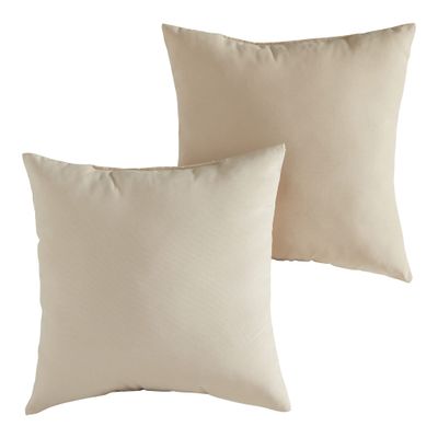 Greendale Home Fashions Outdoor 17-inch Square Decorative Throw Pillow, 2-Pack, Sand Dollar