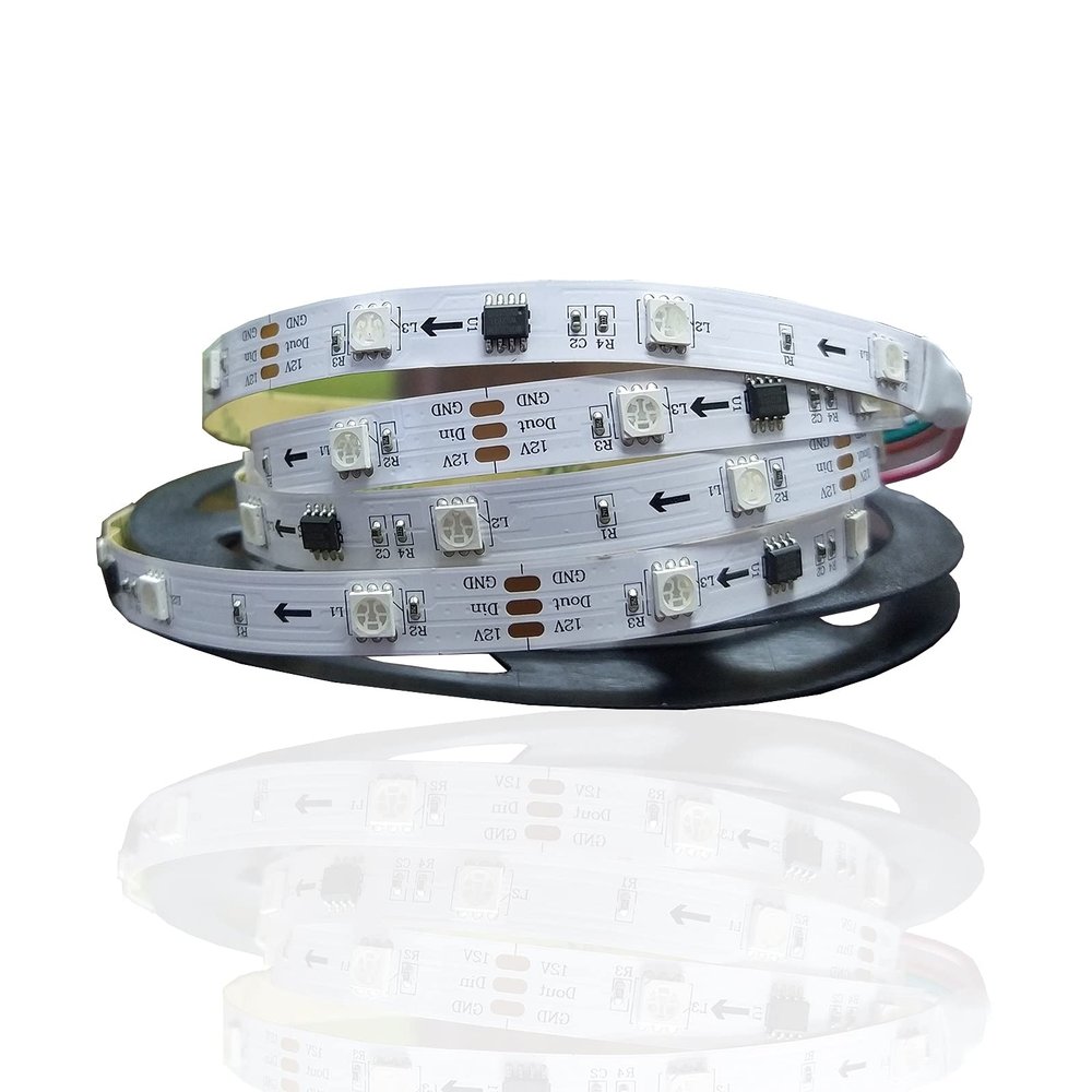 DC12V 5M WS2811 LED Pixel Strip Light RGB Full Color 5050 Led Strip Ribbon Flexible Addressable Digital LED Tape 1 Ic Control 3 White FPC IP30 30LEDS