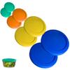 1, 2, 4 & 7 Cup Green, Orange, Yellow, Blue Replacement Lids/Covers for Pyrex, Anchor Hocking & KlareWare Storage Bowls *Lids Only Glass Container Not Included* (8 Pack *Two of Each Size*) view 1