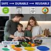 1, 2, 4 & 7 Cup Green, Orange, Yellow, Blue Replacement Lids/Covers for Pyrex, Anchor Hocking & KlareWare Storage Bowls *Lids Only Glass Container Not Included* (8 Pack *Two of Each Size*) view 3