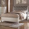 simple relax Antique Silver Eastern King Size Bed with Button Tufted Padded HB view 1