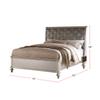 simple relax Antique Silver Eastern King Size Bed with Button Tufted Padded HB view 2