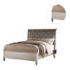 simple relax Antique Silver Eastern King Size Bed with Button Tufted Padded HB view 3