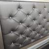 simple relax Antique Silver Eastern King Size Bed with Button Tufted Padded HB view 4