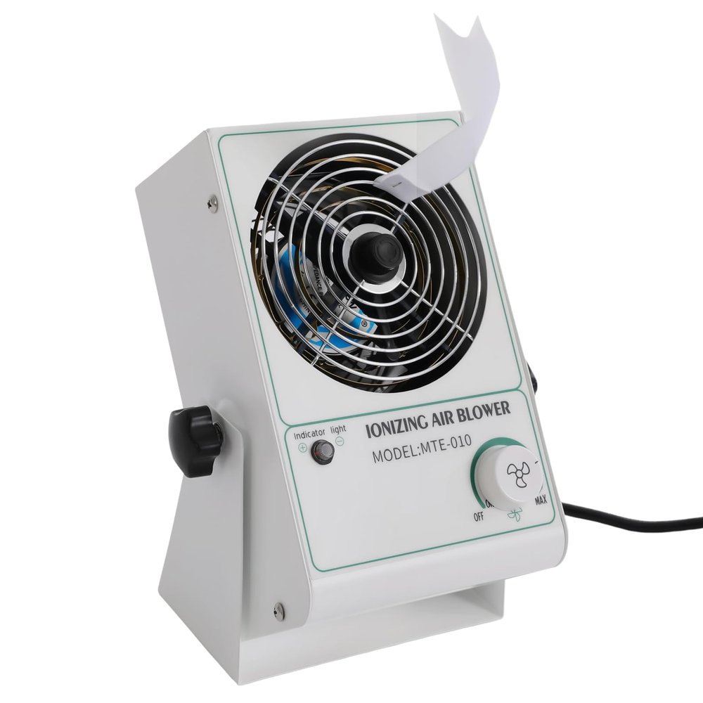 Ionizing Air Blower Fan Ion Anti-Static Elimination Ionizer Desktop Ion Electric Fan for Eliminating Static Electricity 110V 60Hz