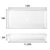 4 Pack 12"x 6" Large Size Clear Plastic Desk Drawer Organizer Tray Bathroom Office Kitchen Utensils Silverware Gadgets Dividers Desk Drawer Storage Bins Container for Dresser Cosmetic Makeup view 2