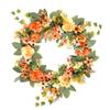ABOOFAN Artificial Peony Wreath Daisies Flower Garland Front Door Wreath Spring Summer Wreath Green Leaves Wreath Front Door Decorations Wedding Decoration view 1