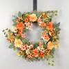 ABOOFAN Artificial Peony Wreath Daisies Flower Garland Front Door Wreath Spring Summer Wreath Green Leaves Wreath Front Door Decorations Wedding Decoration view 2