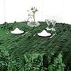 120 in Green Taffeta Round Tablecloth with Leaf Petals Design view 1