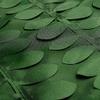 120 in Green Taffeta Round Tablecloth with Leaf Petals Design view 4