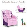 Costzon Kids Recliner, Gaming Recliner Chair w/Footrest, Headrest, Lumbar Support & Side Pockets, Ergonomic Leather Lounge Chair for Living & Gaming Room, Adjustable Recliner Sofa for Boys Girls, Pink view 3