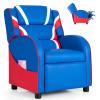 Costzon Kids Recliner, Gaming Recliner Chair w/Footrest, Headrest, Lumbar Support & Side Pockets, Ergonomic Leather Lounge Chair for Living & Gaming Room, Adjustable Recliner Sofa for Boys Girls, Blue view 1