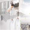 GXFWJD Drying Rack Retractable Airers SUS 304 Stainless Steel Towel Rack Smooth Round Stainless Steel Rods Brushed Nickel Prevents Wrinkles and Protects Clothes (Color : Silver, Size : 50cm) view 3