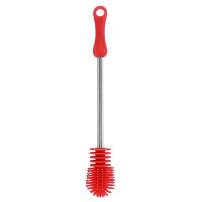 Alvinlite Kettle Brush, Silicone Baby Bottle Brush, Kitchen Cleaner Washing Brush Long Handled Silicone Baby Bottle Cleaning Brush