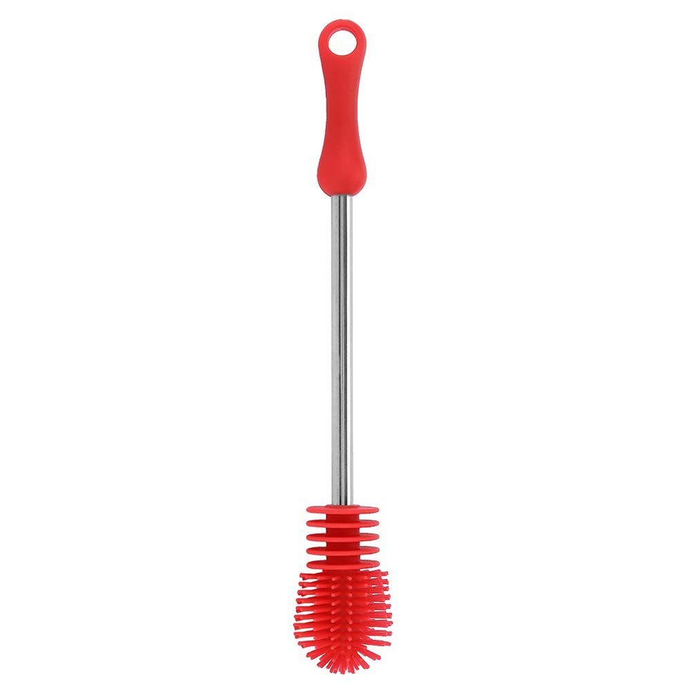 Alvinlite Kettle Brush, Silicone Baby Bottle Brush, Kitchen Cleaner Washing Brush Long Handled Silicone Baby Bottle Cleaning Brush