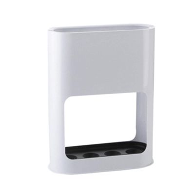 SEN-qiaolu Oval Umbrella Stand Indoor Umbrella Holder Stand with Removable Drip Tray Nordic Style Plastic Holder for Umbrella Canes Walking Sticks (Color : White)