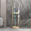 Umbrella Racks Metal Umbrella Stand Holder, Modern Light Luxury Hotel Office Entrance Decoration Umbrella Basket, Umbrella Bucket with Drip Tray and Hook (Color : Gold) view 3