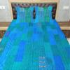 Blanket Bedding Bedspread Bed Kantha Vintage Handmade Silk Patchwork Indian Art Cover India Sari Bohemian Spreads Washed Patola Spread Quilt view 1