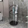 Umbrella Racks Metal Umbrella Stand Holder, Modern Light Luxury Hotel Office Entrance Decoration Umbrella Basket, Umbrella Bucket with Drip Tray and Hook (Color : Black) view 2