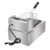 ZOKOP EH81 2500W MAX 110V 6.3QT6L Stainless Steel Single Cylinder Electric Fryer US Plug, ,Electric Deep Fryer Frying Basket, Stainless Steel,White view 3