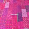 Blanket Bedding Bedspread Bed Kantha Vintage Handmade Silk Patchwork Indian Art Cover India Sari Bohemian Spreads Washed Patola Spread Quilt view 2