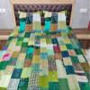 Blanket Bedding Bedspread Bed Kantha Vintage Handmade Silk Patchwork Indian Art Cover India Sari Bohemian Spreads Washed Patola Spread Quilt view 2