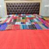 Blanket Bedding Bedspread Bed Kantha Vintage Handmade Silk Patchwork Indian Art Cover India Sari Bohemian Spreads Washed Patola Spread Quilt view 3