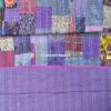 Blanket Bedding Bedspread Bed Kantha Vintage Handmade Silk Patchwork Indian Art Cover India Sari Bohemian Spreads Washed Patola Spread Quilt view 4