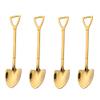 4PCS Coffee Spoon Cutlery Set Stainless Steel Retro Iron Shovel Ice Cream Spoon Scoop Creative Spoon tea-spoon Fashion Tableware (4Pcs Gold A) view 1