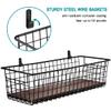 4 Set [Extra Large] Portable Metal Farmhouse Wall Decor Storage Organizer Basket Bin with Handles and Floating Shelves for Hanging in Entryway,Bathroom,Kitchen-Wall Mount Hooks Included (4, Black) view 3