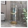 Umbrella Racks Modern Metal Umbrella Stand Holder with Drip Tray and Hook Entrance Umbrella Organizer, Household Commercial Umbrella Basket, 25x70cm (Color : Gold) view 1