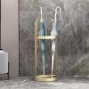 Umbrella Racks Modern Metal Umbrella Stand Holder with Drip Tray and Hook Entrance Umbrella Organizer, Household Commercial Umbrella Basket, 25x70cm (Color : Gold) view 3