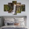 5 Piece Native American Wall Art Yosemite Falls Autumn Forest Landscape Picture Waterfall Mountain Painting Canvas Print Artwork Contemporary Nature Picture Decor for Home Office Wall, 60"Wx40"H view 2