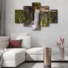 5 Piece Native American Wall Art Yosemite Falls Autumn Forest Landscape Picture Waterfall Mountain Painting Canvas Print Artwork Contemporary Nature Picture Decor for Home Office Wall, 60"Wx40"H view 3