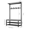 XINGLL Coat Rack Stand Clothes Rack Stand, 3-in-1 Design with Bench, Strong Load-Bearing, Home Hallway Entryway Storage for Garment Shoe Hat Purse Umbrella, Space-Saving view 4