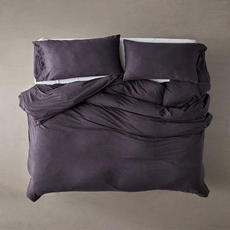 100% Cotton Unique Gypsy Bohemian Solid Dorm Decor Art Indian Boho Decorative Ethnic Comforter Duvet Cover with Pillow Covers (Black Jersey, King 90"x104")