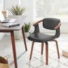 Art Leon Desk Chair No Wheels, Mid Century Modern Swivel Accent Chair, Faux Leather Home Office Desk Chair for Small Spaces Living Room Bedroom, Gray view 1