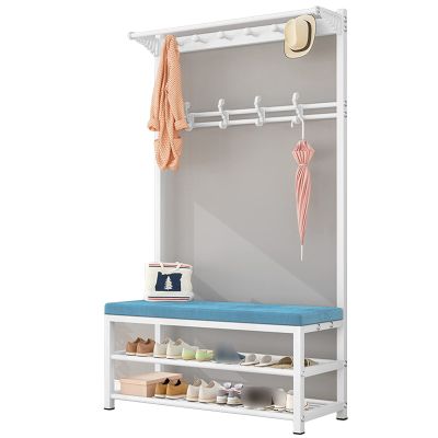 XINGLL Coat Rack Stand Clothes Rack Stand, 3-in-1 Design with Bench, Strong Load-Bearing, Home Hallway Entryway Storage for Garment Shoe Hat Purse Umbrella, Space-Saving