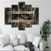 artgeist Handart Canvas Wall Art Tropical Leaves 80x40 in - 5pcs Painting Canvas Prints Picture Artwork Image Framed Contemporary Modern Photo Wall Home  Monstera Jungle b-C-0806-b-m view 2