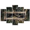 artgeist Handart Canvas Wall Art Tropical Leaves 80x40 in - 5pcs Painting Canvas Prints Picture Artwork Image Framed Contemporary Modern Photo Wall Home  Monstera Jungle b-C-0806-b-m view 4