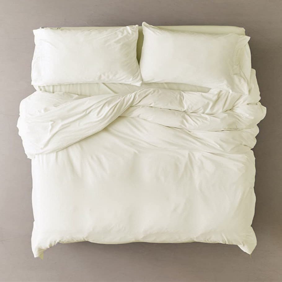 100% Cotton Unique Gypsy Bohemian Solid Dorm Decor Art Indian Boho Decorative Ethnic Comforter Duvet Cover with Pillow Covers (Ivory Jersey, California King 98"x104")