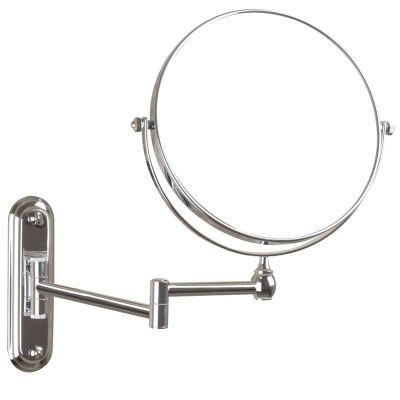 Wall Mounted Makeup Mirrors, 8 Inch Double Sided Vanity Mirrors with Magnifying, Bathroom Extendable 360 Swivel Mirrors,Chrome,7X