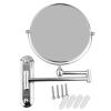 Wall Mounted Makeup Mirrors, 8 Inch Double Sided Vanity Mirrors with Magnifying, Bathroom Extendable 360 Swivel Mirrors,Chrome,7X view 4