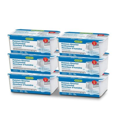HUMYDRY - Pack of 6 Dehumidifier Devices with 6 Moisture Absorber Refills - 35.3 oz - Large Size - Fragrance Free - Ideal for Spaces Up to 400 sq.FT