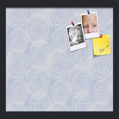 PinPix ArtToFrames 16x12 Custom Cork Bulletin Board Circles Sketch Mill White Poster Board Has a Fabric Style Canvas Finish, Framed in Satin Black (PinPix-1927)