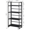 Convenience Concepts Xtra Folding 4-Tier Bookshelf, Black/Black view 3